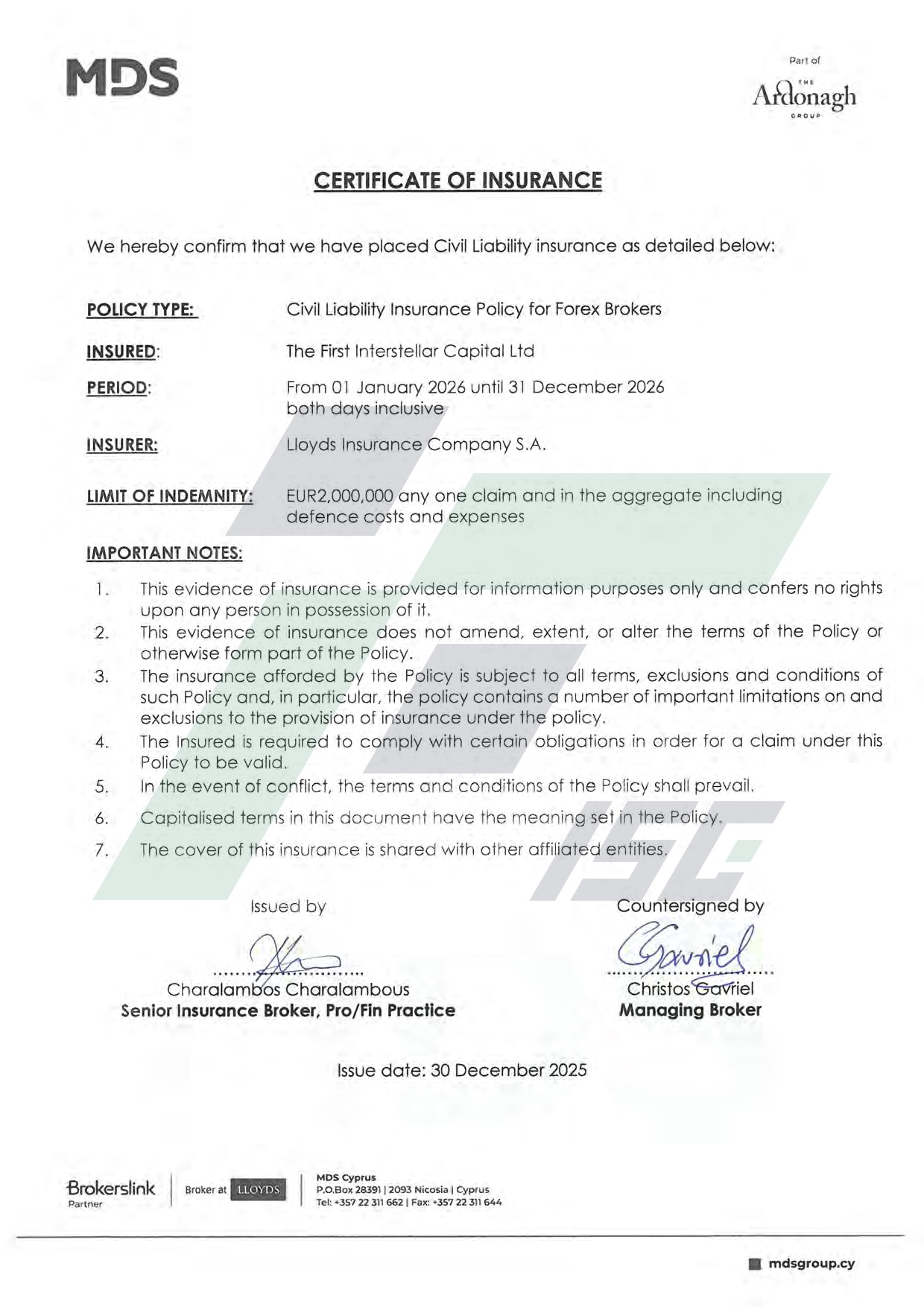 Insurance document